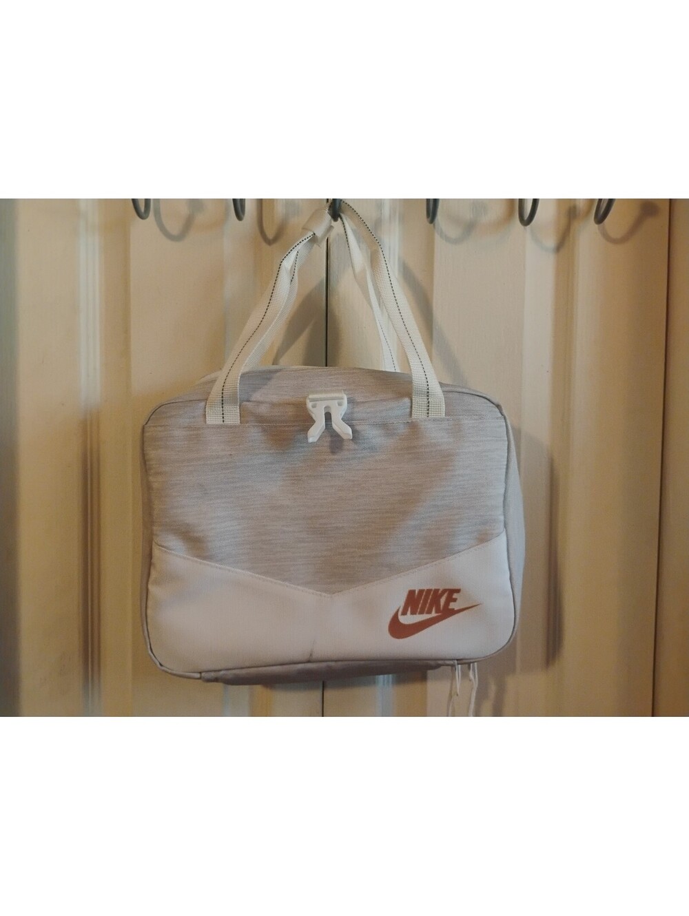 Nike Heather Gray & White Structured Tote Lunch Bag / Handbag